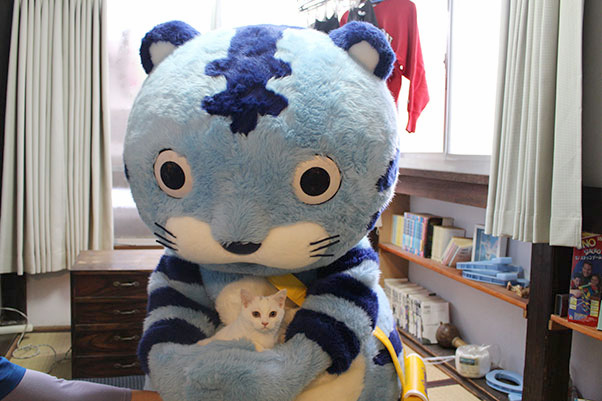 ⑦猫を抱くタイガー